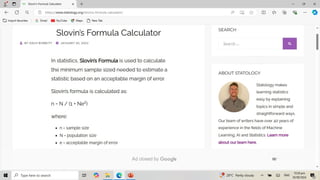 Statistics Determining Sample Size Autosaved Pptx