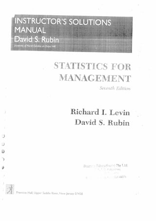 Statistics for-management-by-levin-and-rubin-solution-manual 2