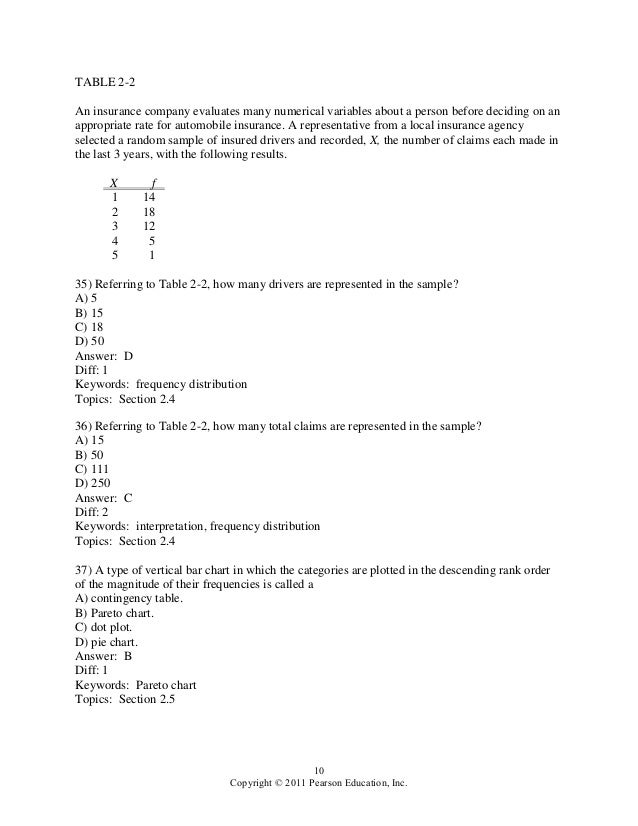 Statistics for Managers using MS Excel 6th Edition Levine Test Bank