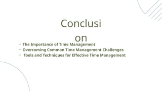 Statistics-I Presentation. Time Management | PPTX