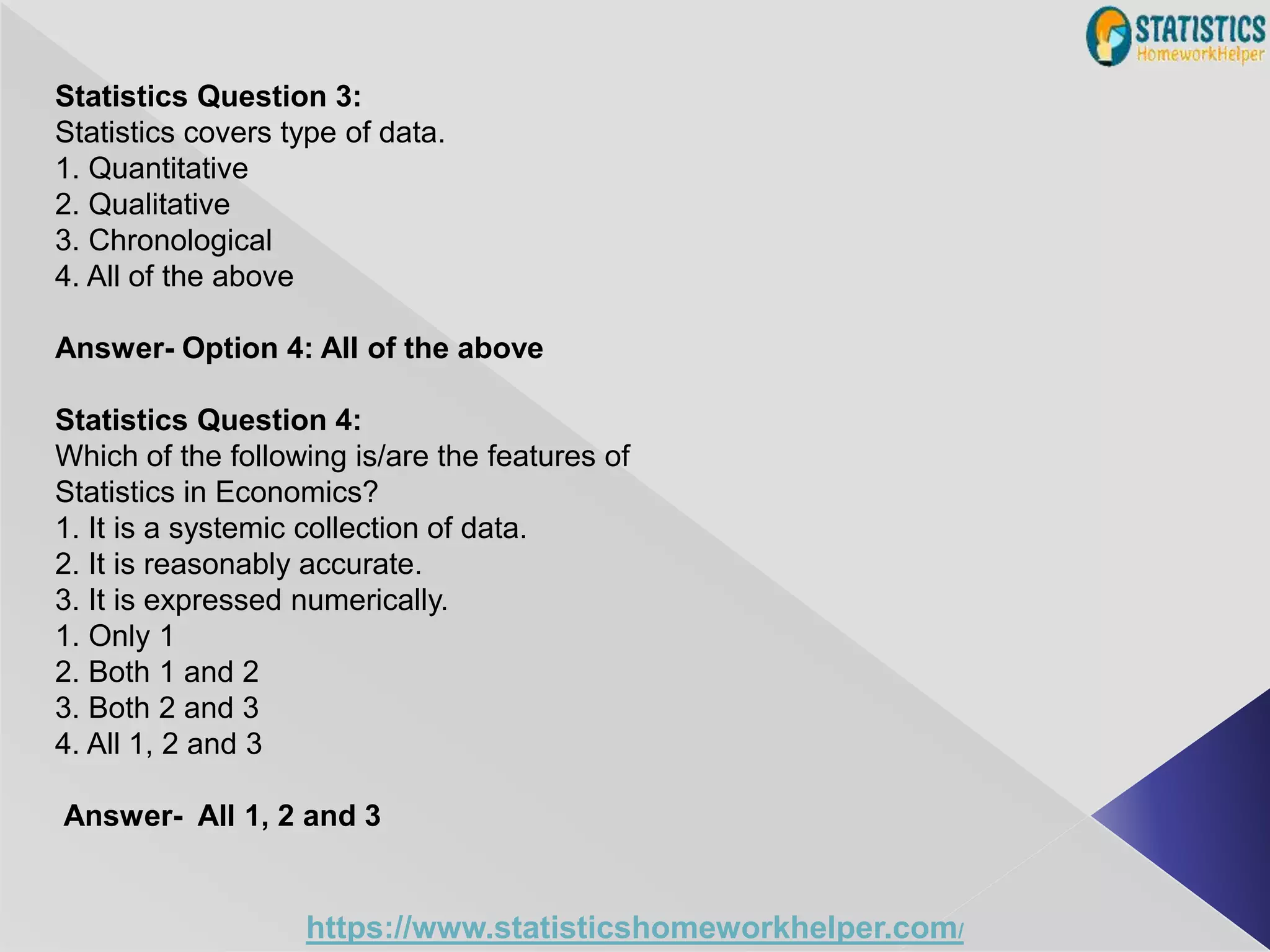 Statistics Multiple Choice Questions