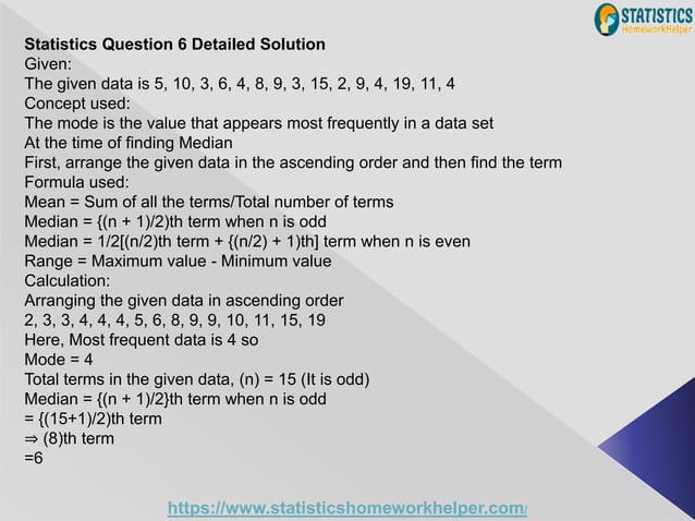 Statistics Multiple Choice Questions and Answers | PPT