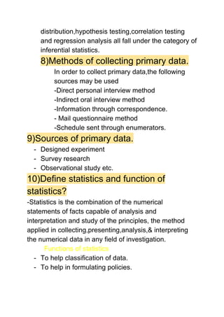 define primary data in statistics