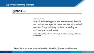 Supervised learning example
21-Oct-22
27 Insert > Header & footer
Example from Maarten van Smeden, Utrecht; @MaartenvSmeden
 