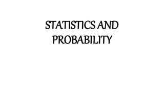 STATISTICS AND PROBABILITY DISTRIBUTIONS | PPTX