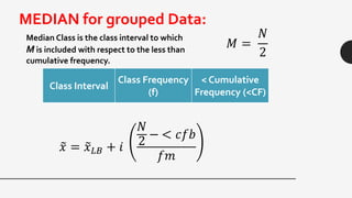 Median Class Example Statistics and probability lesson6&7 | PPTX