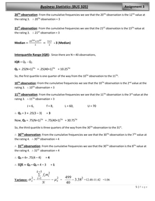 Statistics assignment 3 | DOCX