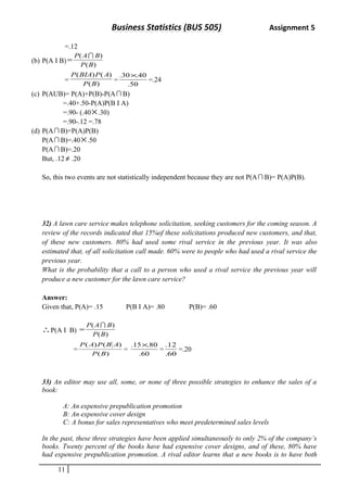 Statistics assignment 5 | DOC