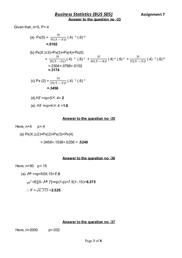 Statistics assignment