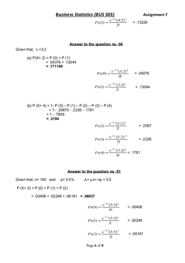 Statistics assignment