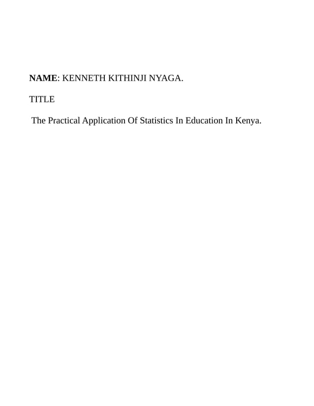 Application of Statistics in education PDF