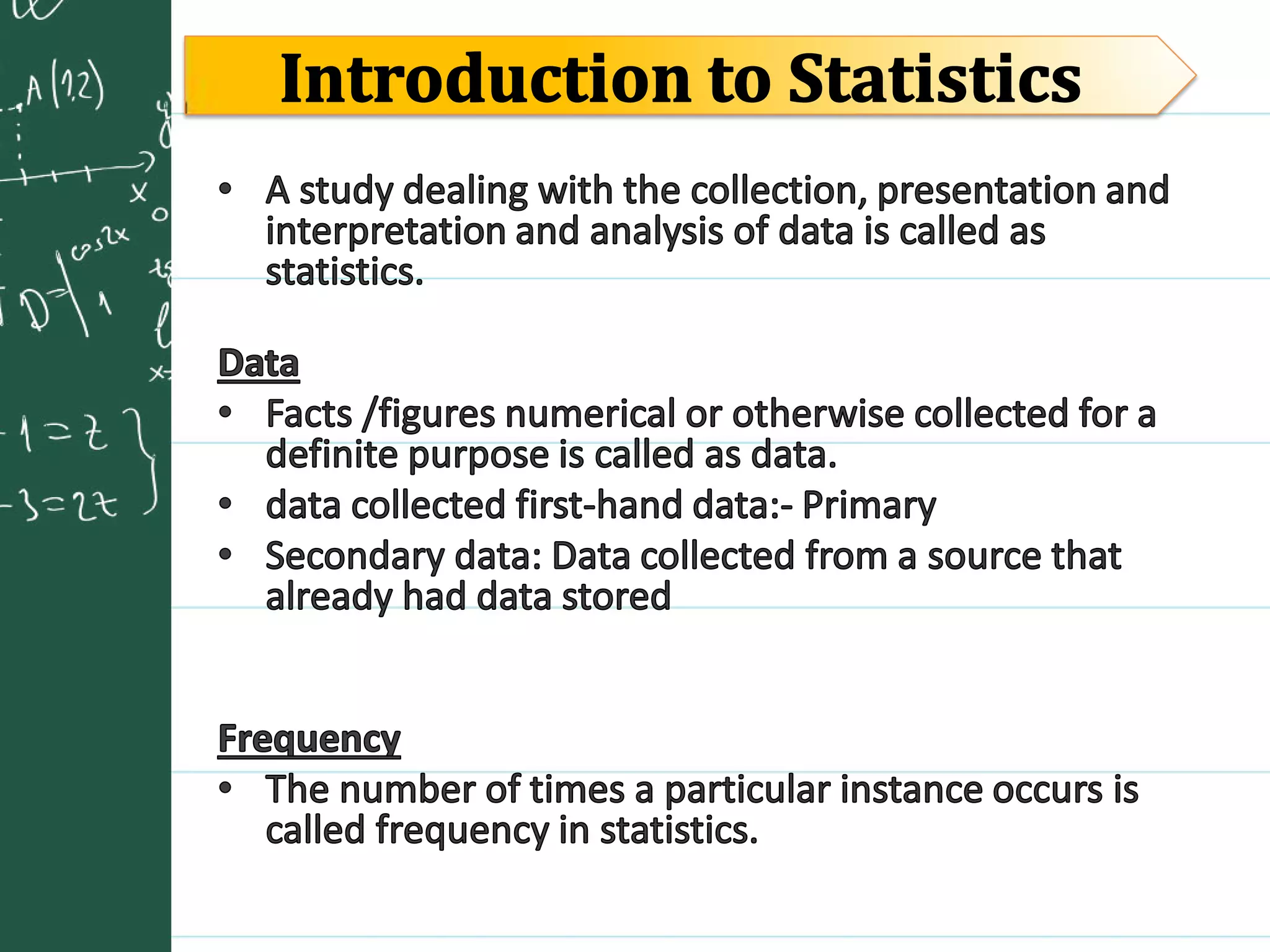 Statistics class 9 2020 syllabus