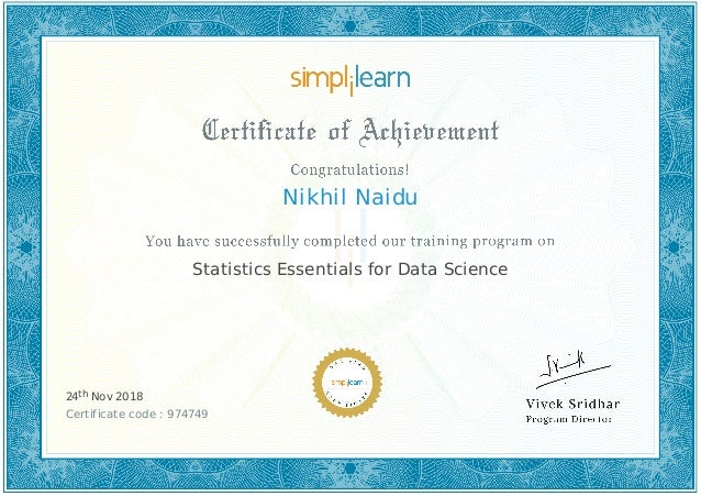 Statistics essentials for data science certificate