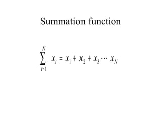 Summation function 