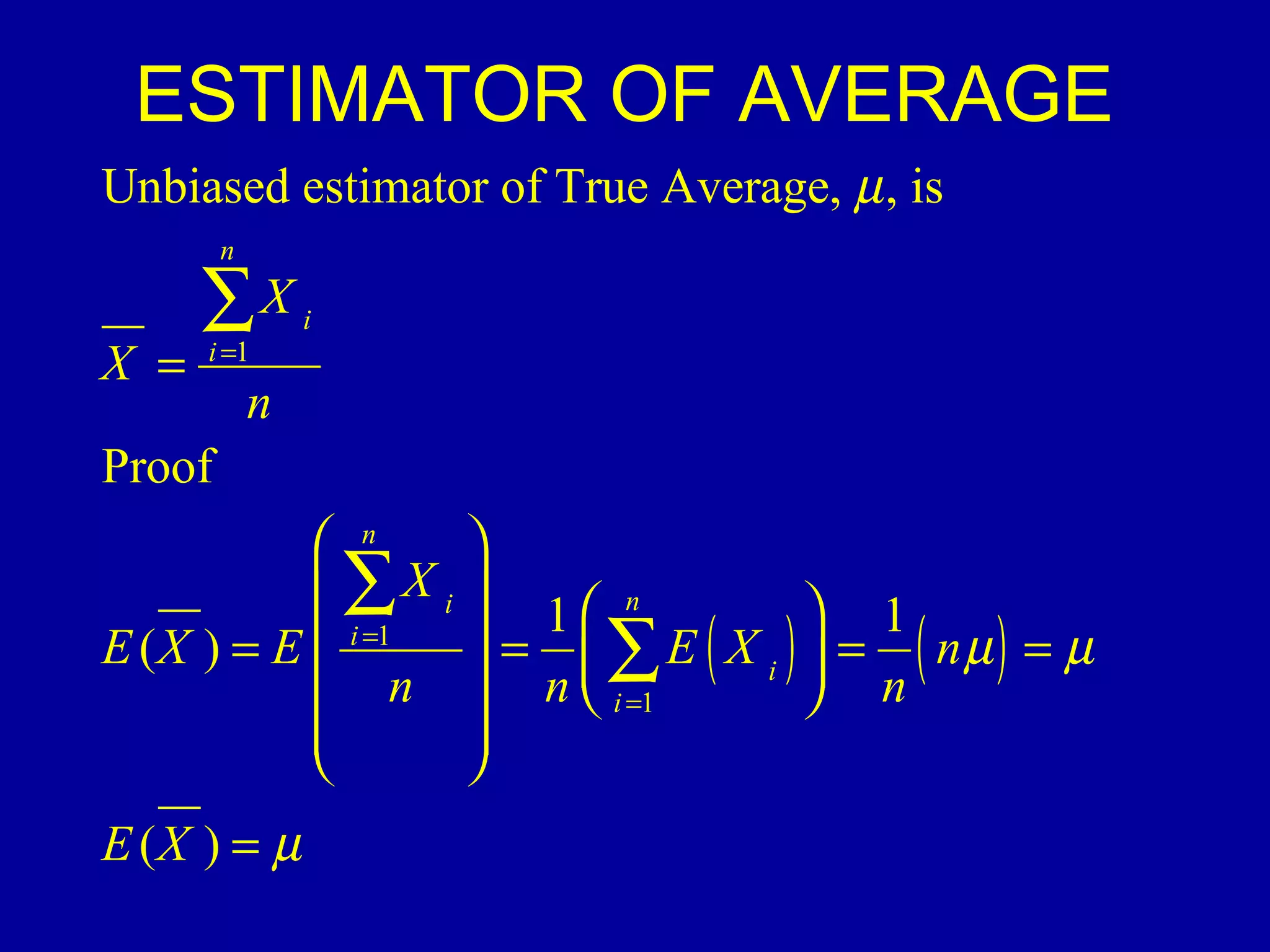 ESTIMATOR OF AVERAGE 