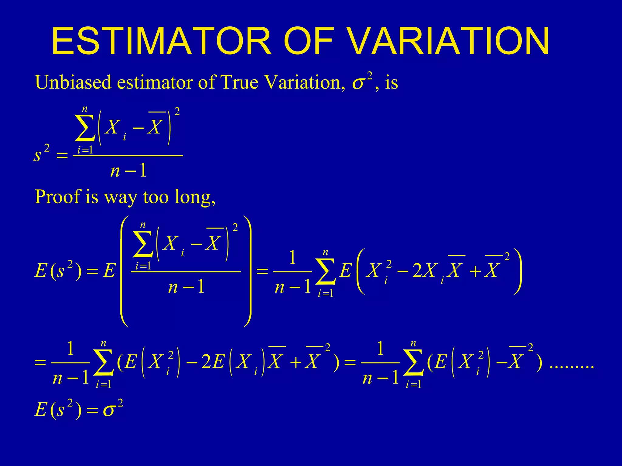 ESTIMATOR OF VARIATION 