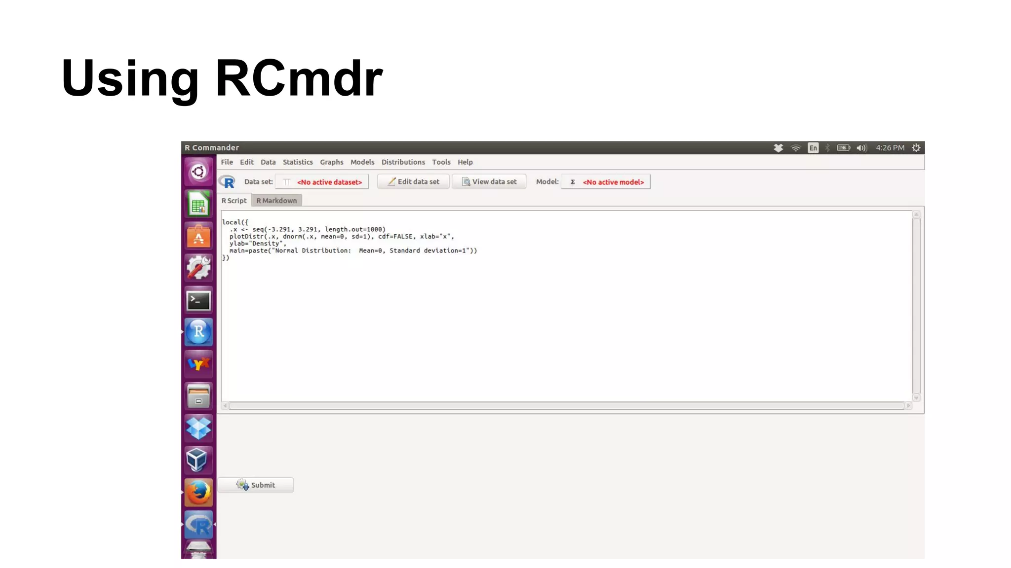 Using RCmdr
 
