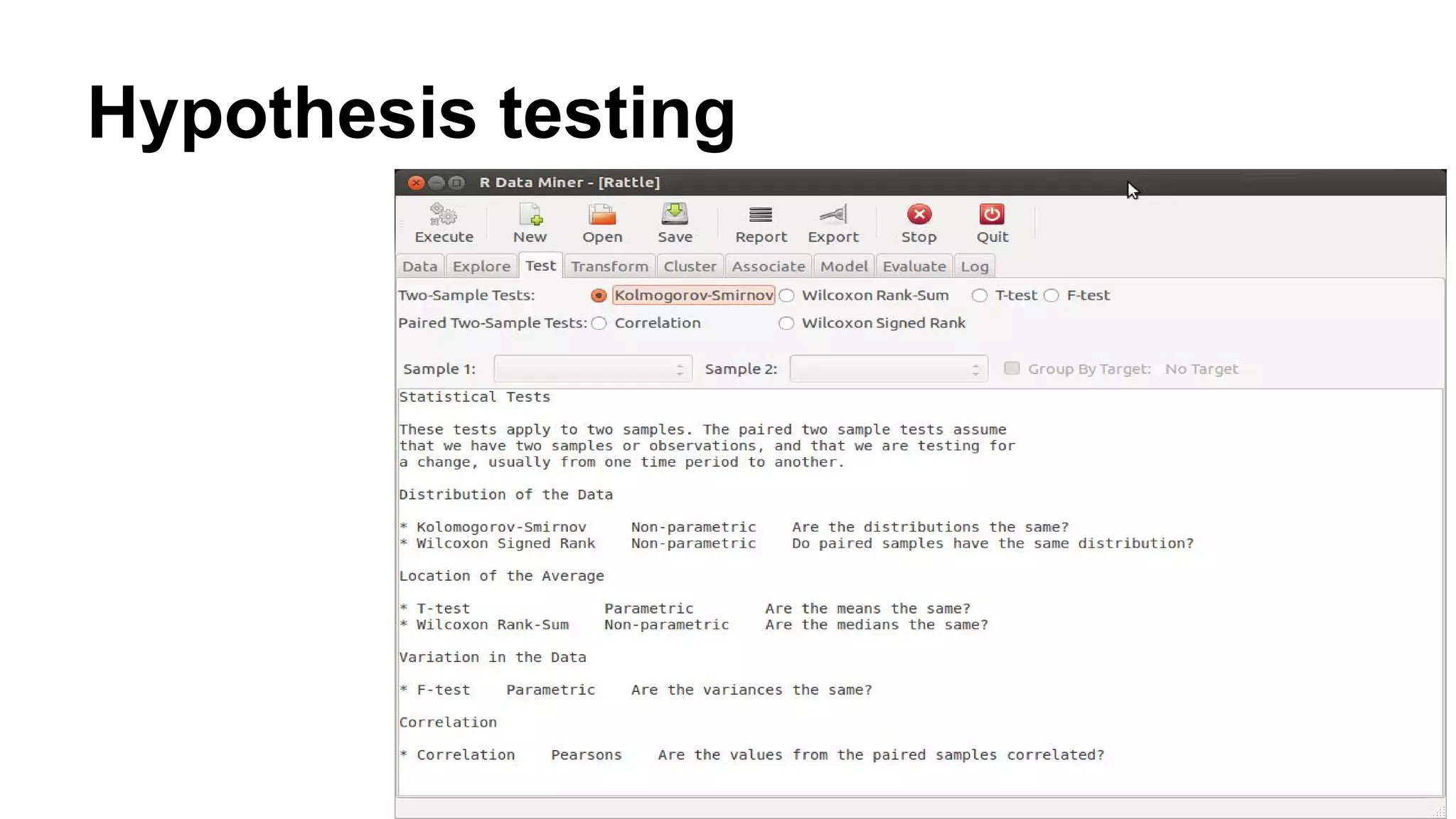 Hypothesis testing
 