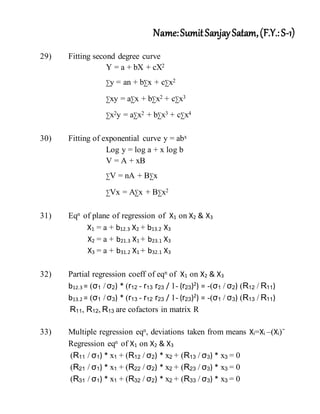 Statistics formulaee | DOCX