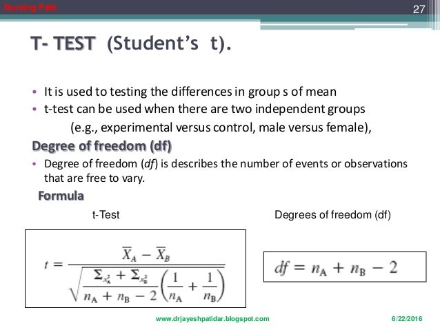 what is t-test in research