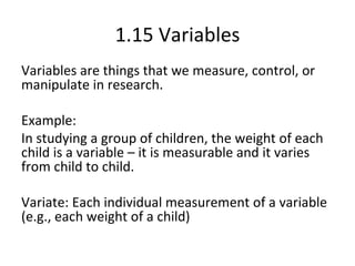 Control Variable Statistics Didactic Figure Statistics lesson 2 | PPT