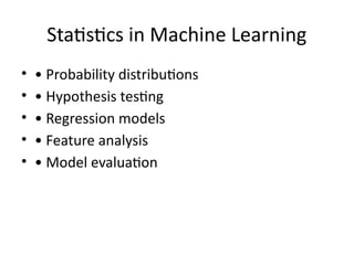 statistics with ai and Machine learning Applications | PPTX