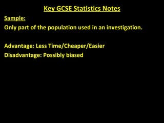 Statistics Notes | PPT