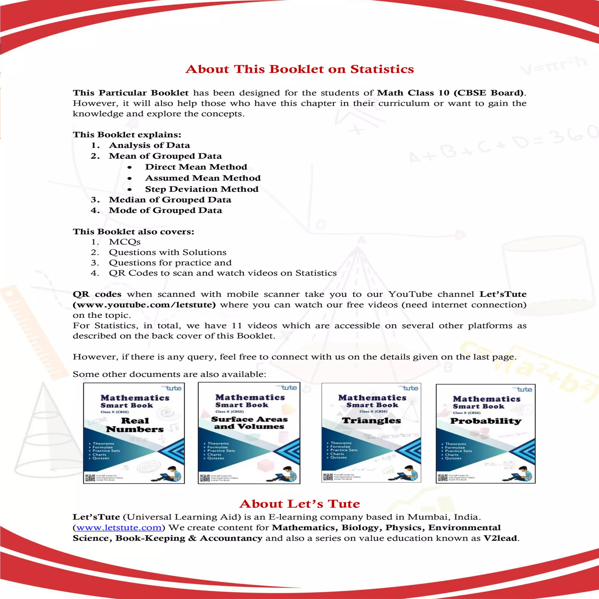 Statistics for Class 10 CBSE - Mathematics