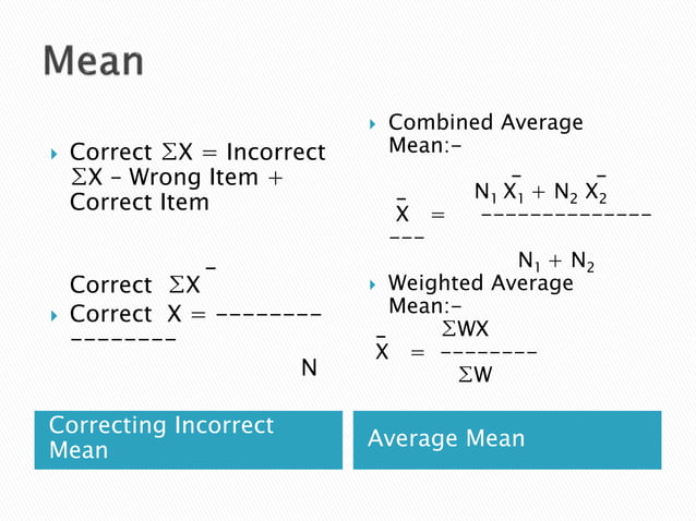 Statistics Formulas ppt | PPTX