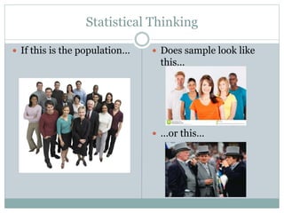 Statistical Thinking
 If this is the population…  Does sample look like
this…
 …or this…
 