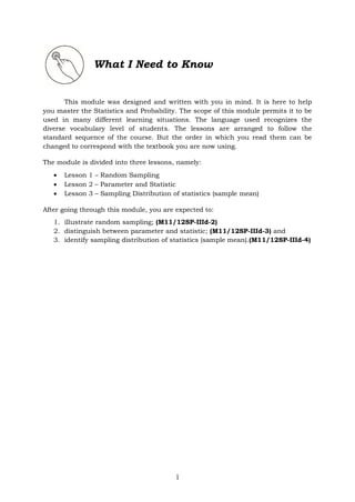 Statistics _ Probability_Q3_Mod4_Random Sampling, Parameter and ...