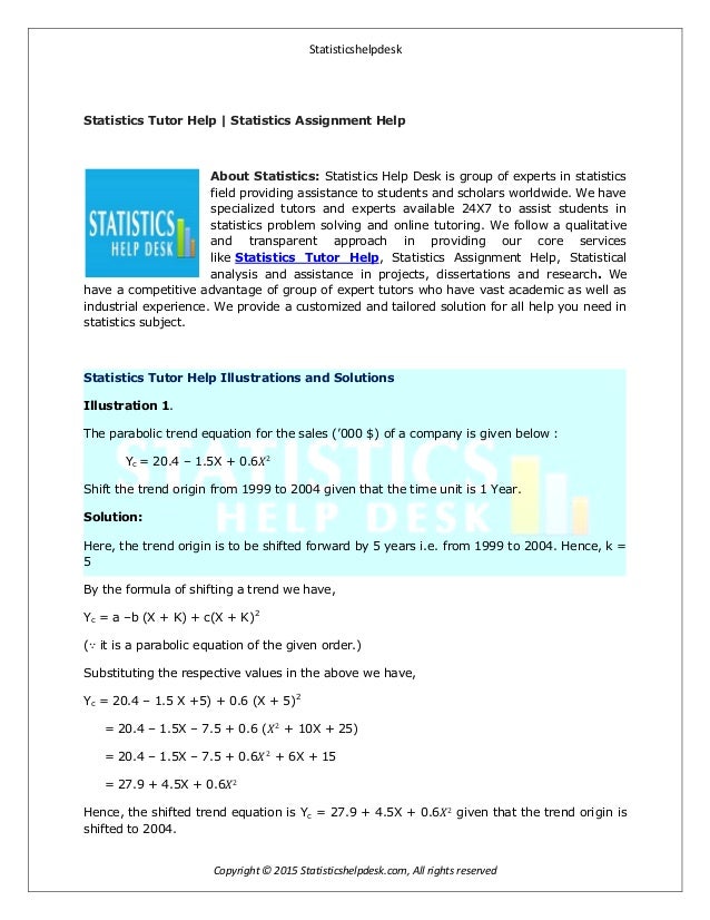 Statistics Tutor Help Statistics Tutor Help