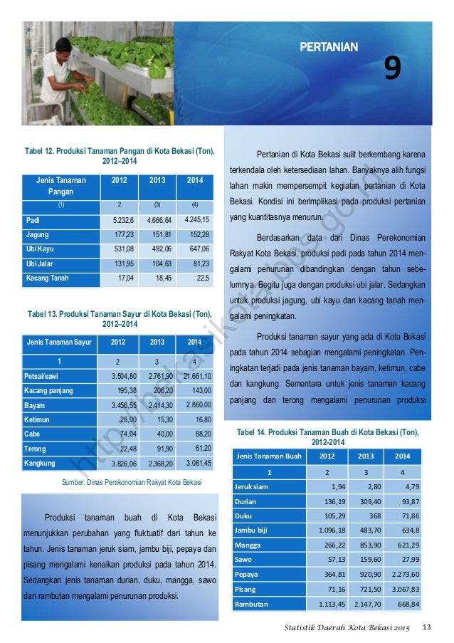 Statistik Daerah Kota Bekasi Tahun 2015