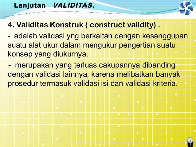 Statistik pengukuran instrumen validitas