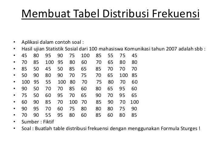 Contoh Soal Tabel Frekuensi Dan Jawabannya