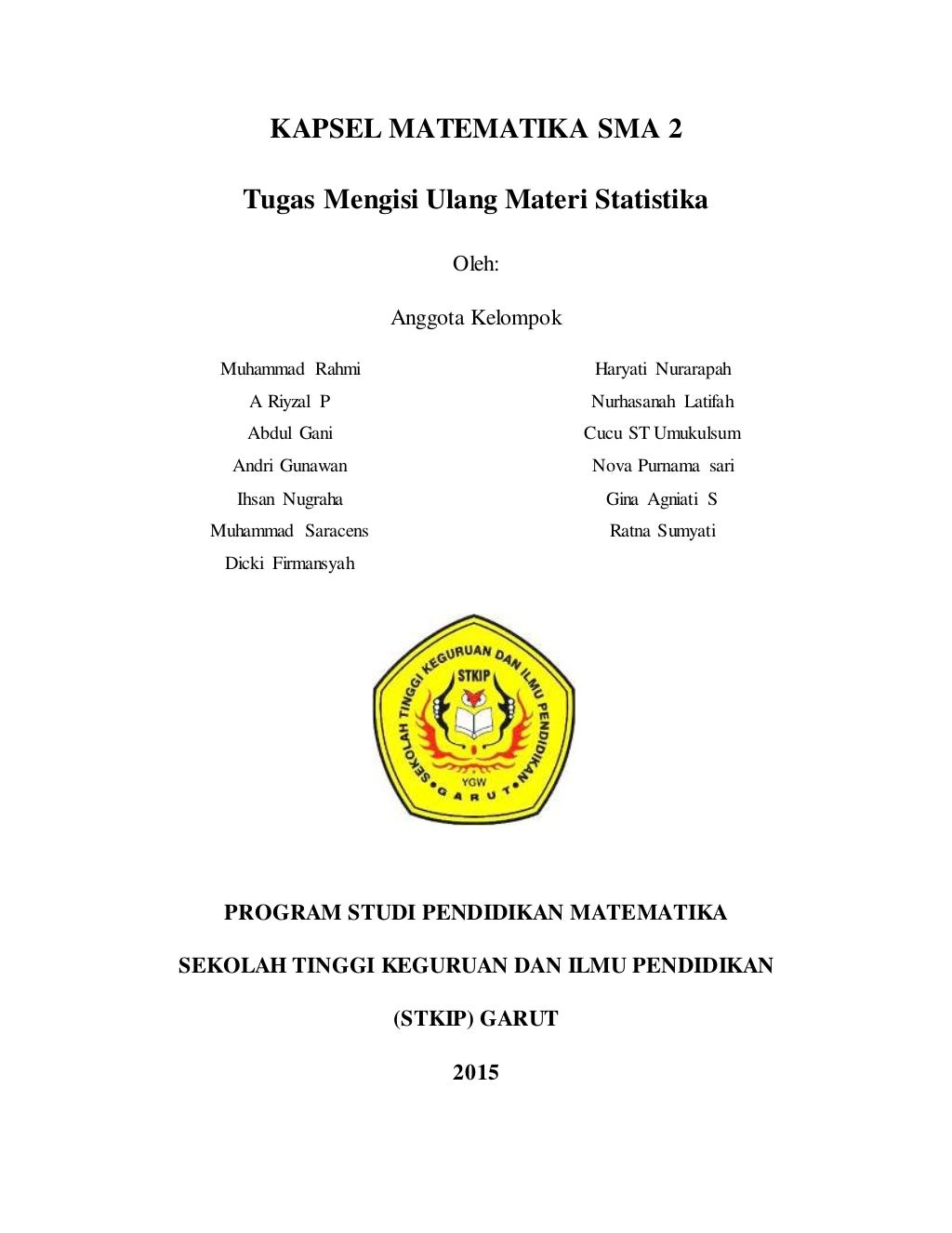 Statistika Soal dan Pembahasan 1