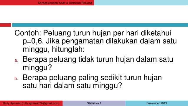 Statistika Konsep Variabel Acak & Distribusi Peluang