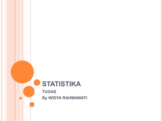 STATISTIKA
TUGAS
By WIDYA RAHMAWATI

 