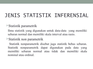 STATISTIKA INFERENSIAL (Pengantar untuk Perkuliahan) | PPT