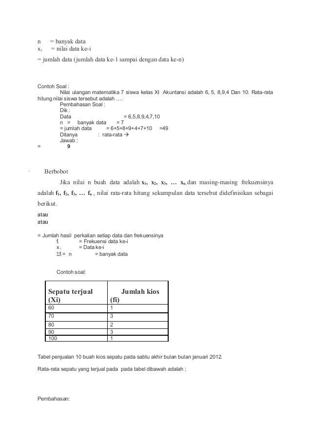 Contoh Soal Dan Jawaban Statistik Bisnis Ilmusosial Id