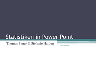 Statistiken in Power Point
Thomas Panak & Stefanie Haiden Quelle: Mediaprint
 