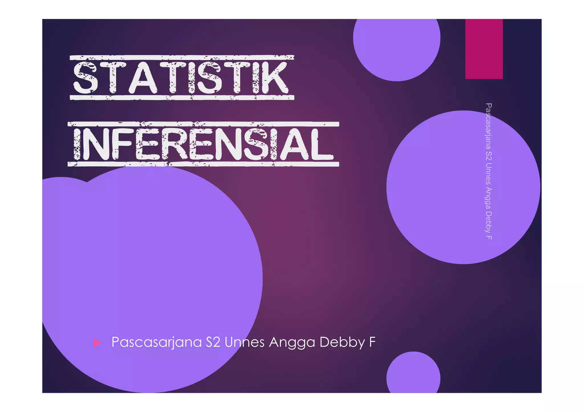 Statistik
Inferensial
Pascasarjana S2 Unnes Angga Debby F