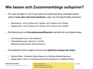 Seite 109
Fachbereich Wirtschaftswissenschaften
Zusammenhangsanalyse
/ Korrelationskoeffizienten
Teil VII
Sommersemester 2016
Christian Reinboth, Dipl.-Wi.Inf.(FH)
 