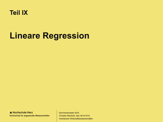 Seite 149
Fachbereich Wirtschaftswissenschaften
Ersatzwertverfahren
– Induktive Verfahren
– Die fehlenden Werte werden auf der Basis von
Informationen ersetzt, die über die Stichprobe vorliegen
– Nachbeobachtungen: Zusätzliche Beobachtungen oder Befragungen
werden angestellt (Wie wirkt sich das auf die Repräsentativität aus?)
– Externe Konstanten: Ein konstanter Wert aus einer externen Quelle
oder aus einer früheren Studie wird ersatzweise verwendet
– Statistische Verfahren
– Mittelwertersatz: Der fehlende Wert einer Variable wird durch das Mittel der Variablen ersetzt
– Es existieren verschiedene Formen des Mittelwertersatzes: Ersatz durch das Mittel oder den
Median der Nachbarpunkte, Ersatz durch einen Zeitreihen-Mittelwert und lineare Interpolation
– Vorteil: Die Verfahren sind leicht anwendbar, benötigt werden nur die jeweiligen Mittelwerte
– Nachteil: Die Varianz, die Verteilung der Daten und eventuelle Korrelationen werden verzerrt
Sommersemester 2016
Christian Reinboth, Dipl.-Wi.Inf.(FH)
 