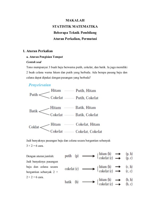 Rumus Peluang Statistika Matematika Conoth Soal Pengertian Materi