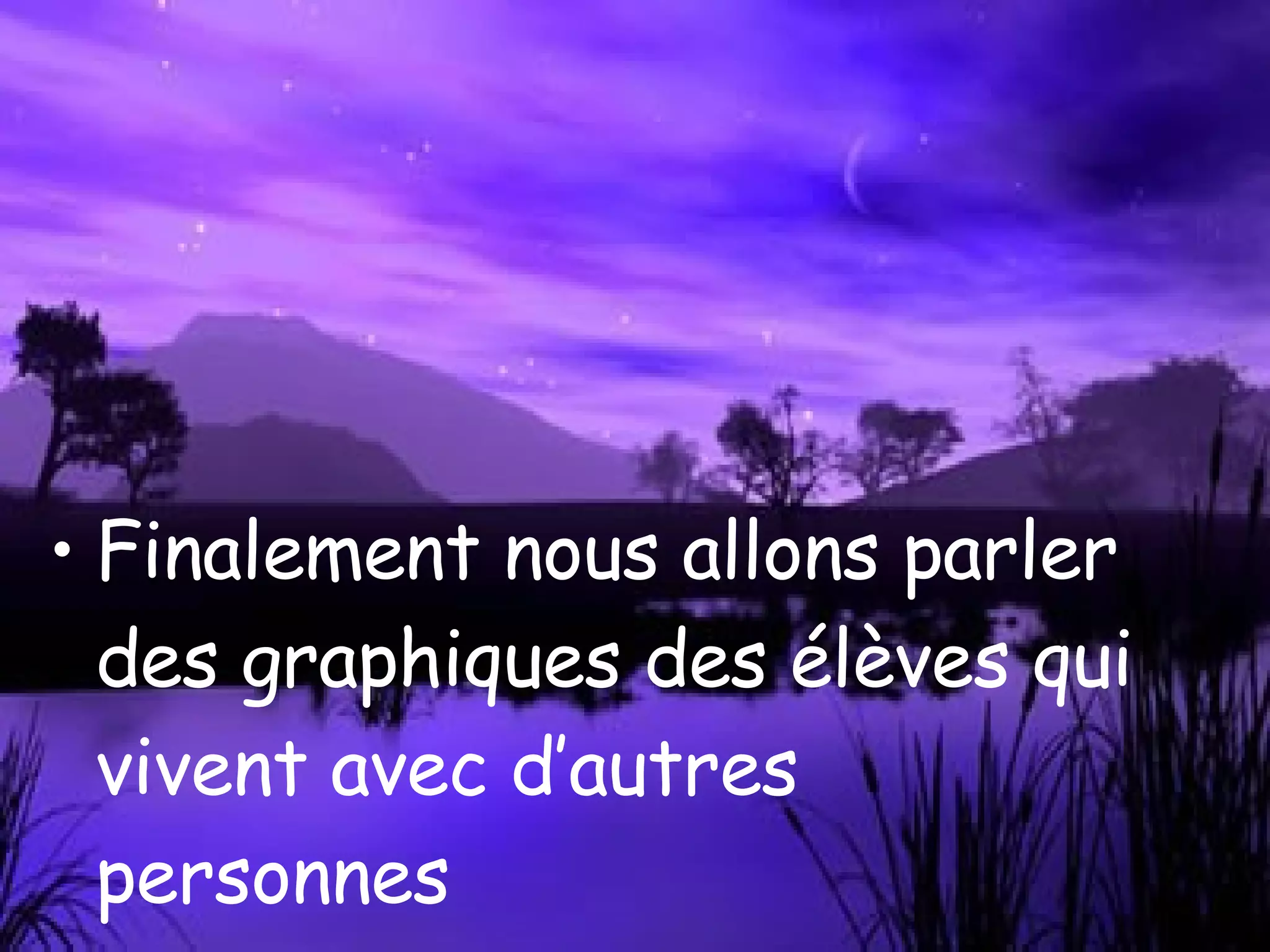 Finalement nous allons parler des graphiques des élèves qui vivent avec d’autres personnes