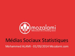 Médias Sociaux Statistiques 
Mohammed ALAMI - 01/05/2014 Mozalami.com 
 