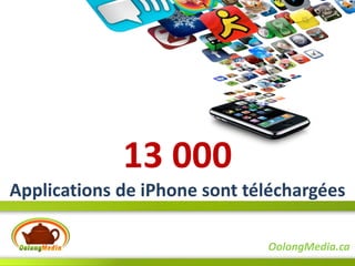 13 000
Applications de iPhone sont téléchargées

                              OolongMedia.ca
 