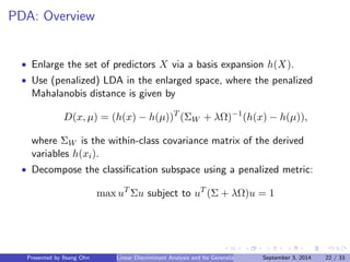 Linear Discriminant Analysis and Its Generalization | PDF