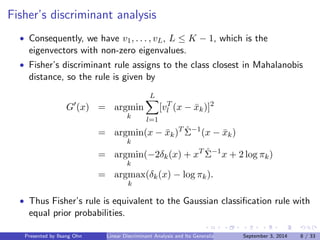 Linear Discriminant Analysis and Its Generalization | PDF